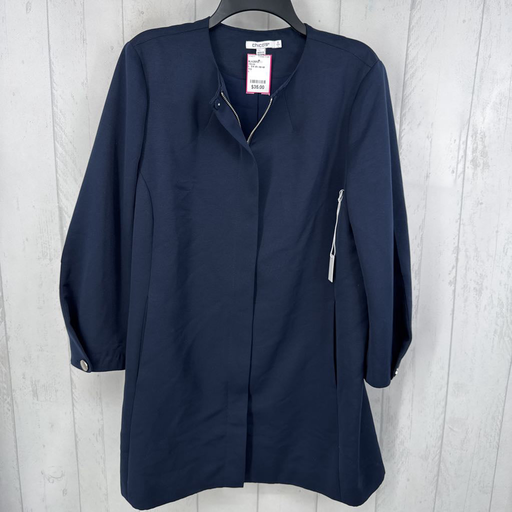 L 3/4 slv zip-up jacket