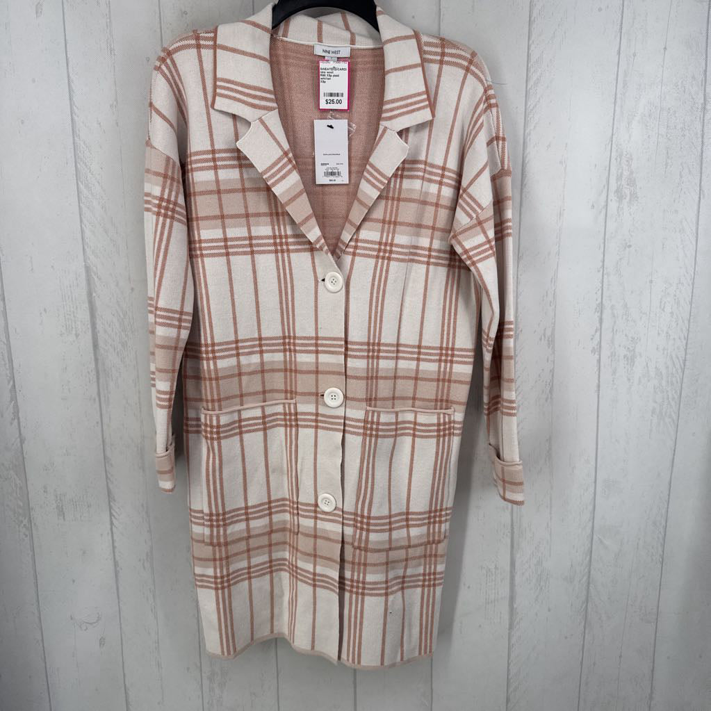 R68 XSp plaid button front cardi