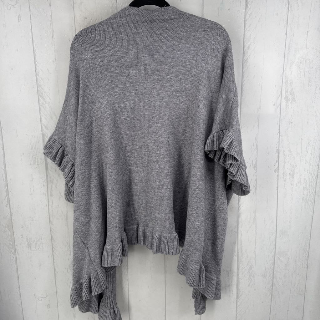 R40 S/M ruffled trim open front cardi