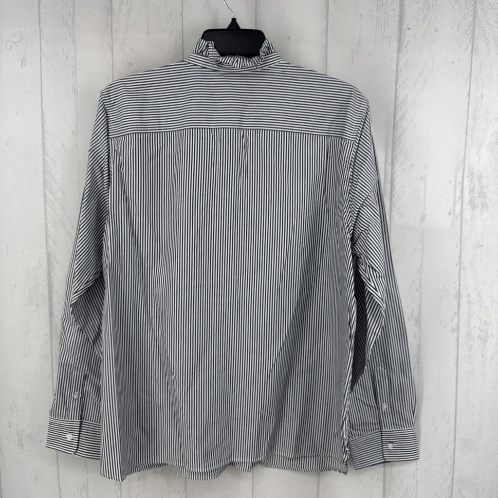 18 striped button down l/s top