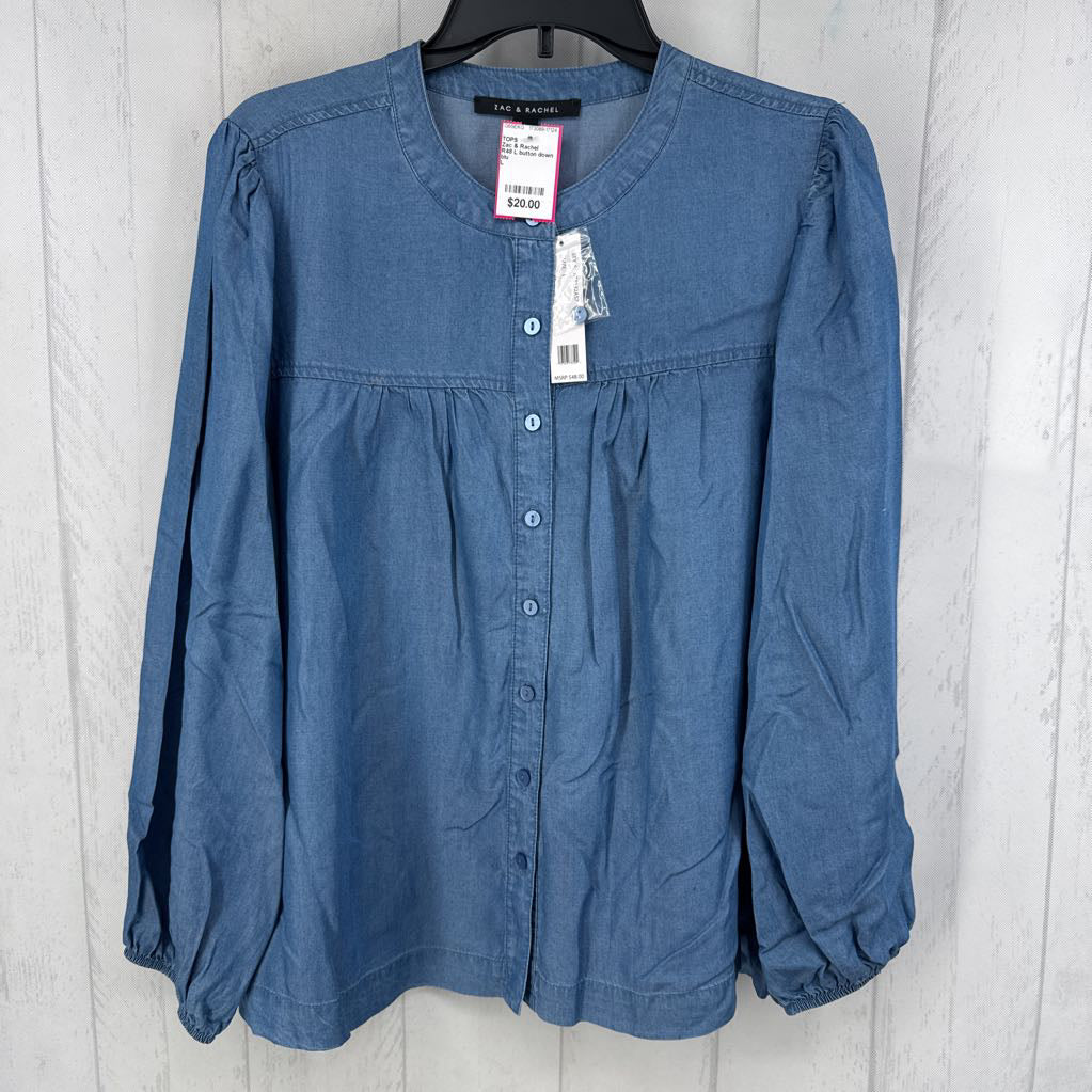 R48 L button down l/s denim top