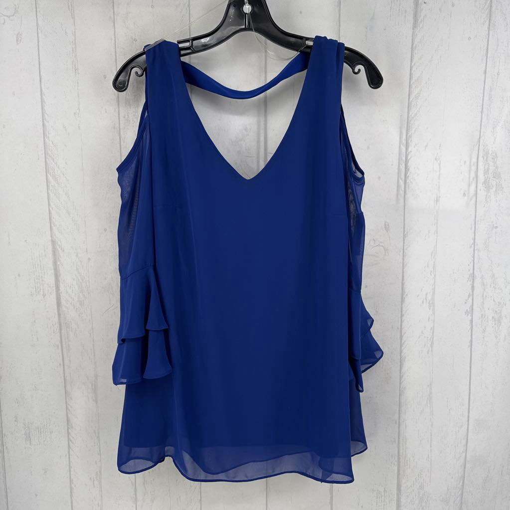 L v-neck ruffled slv top