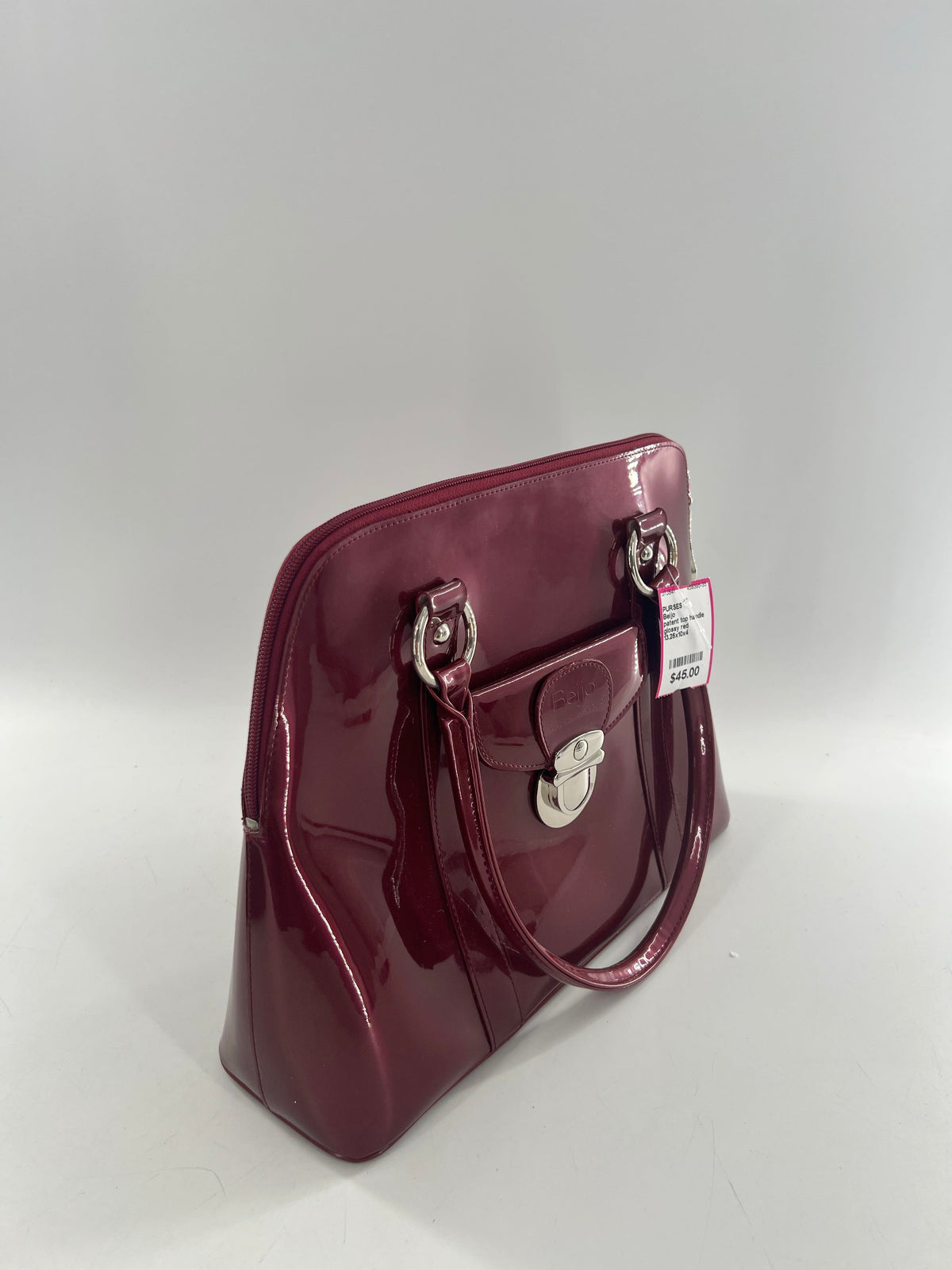 patent top handle front pocket shoulder bag