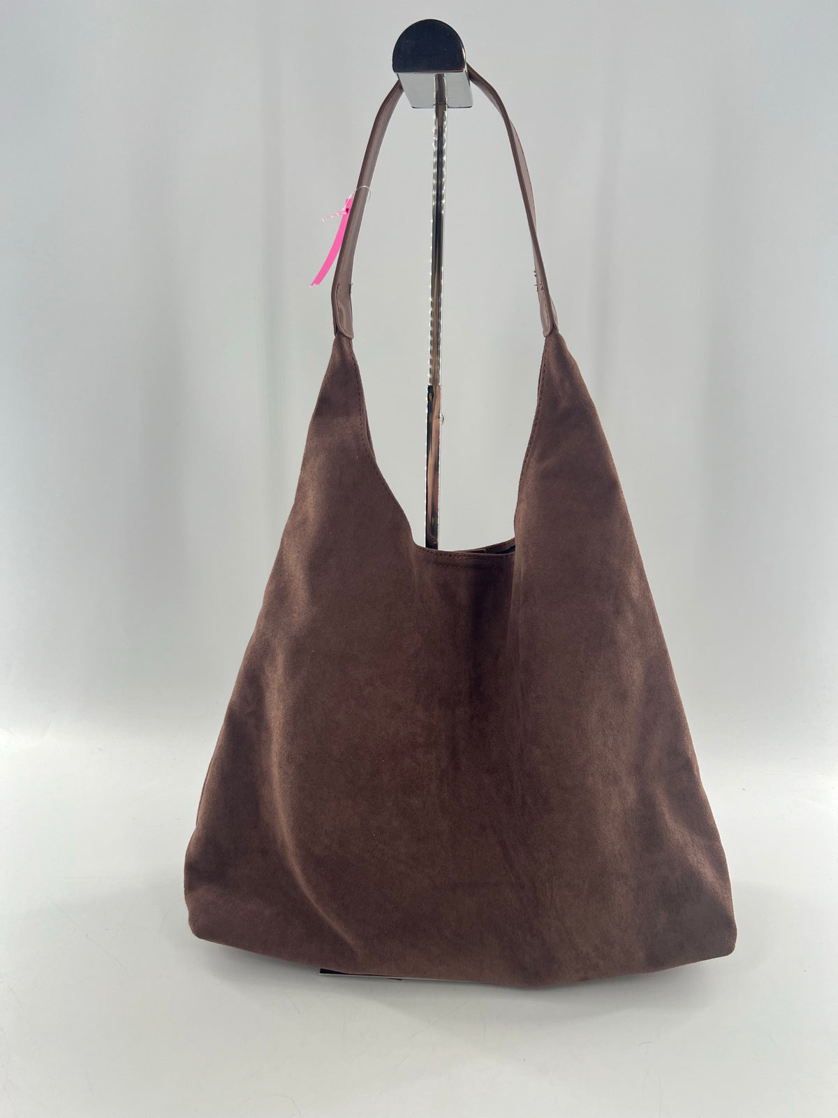 2pc faux suede hobo shoulder bag w/ pouch