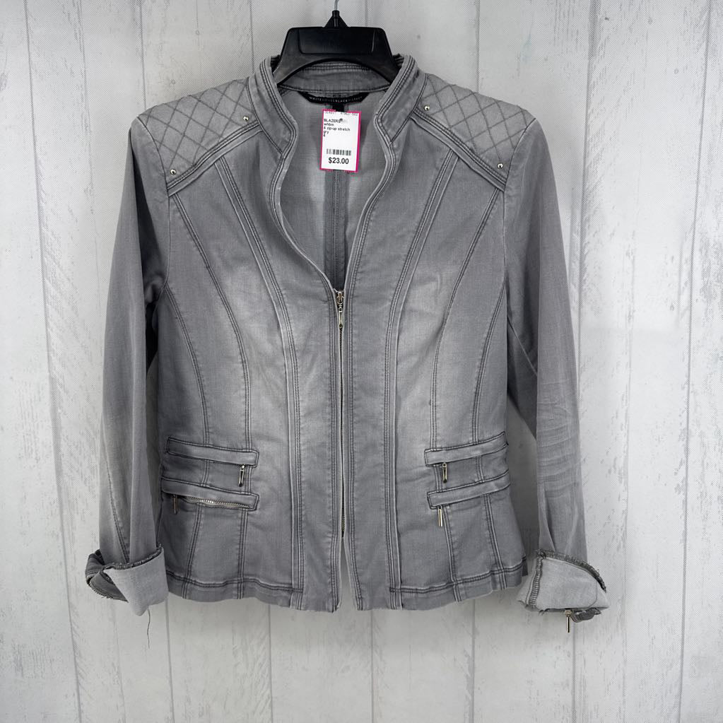 4 zip-up stretch denim jacket