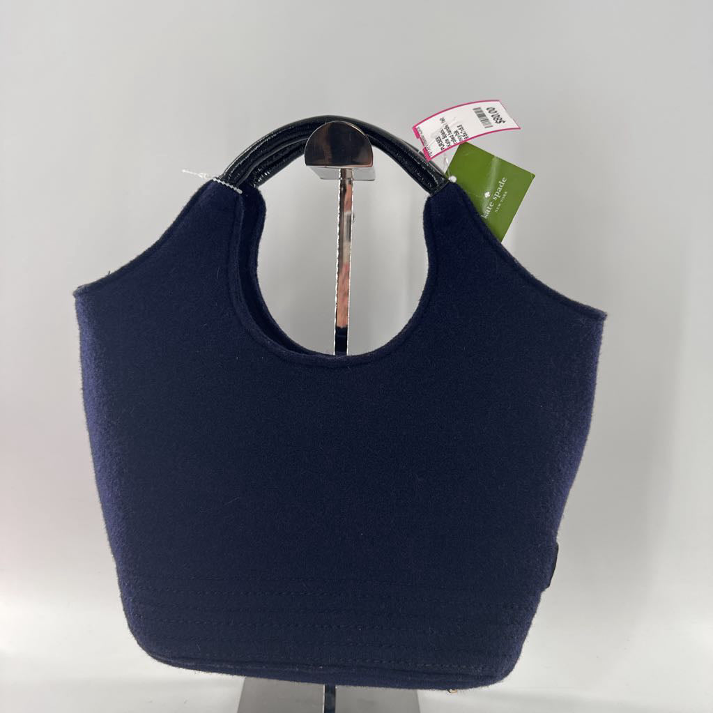 rolled handles felt purse w/ bow accent