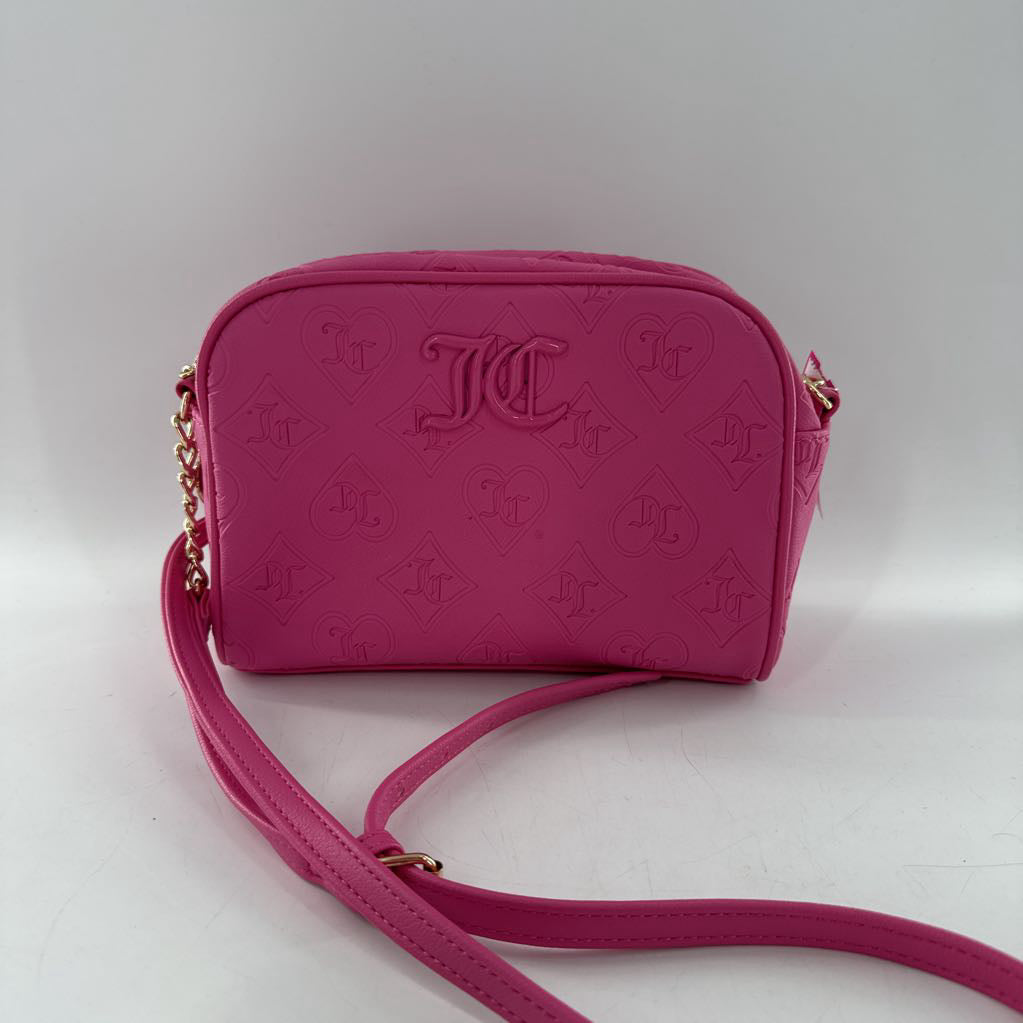embossed heart chain up camera bag