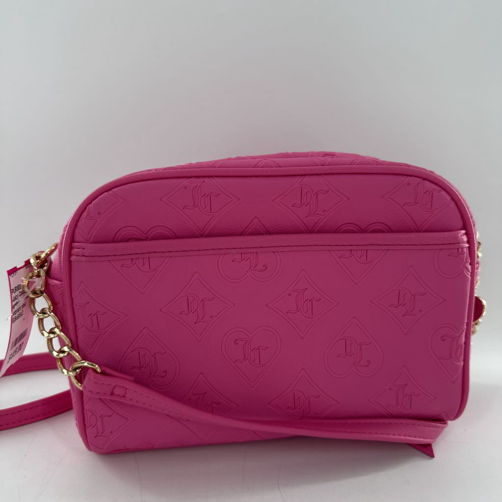 embossed heart chain up camera bag