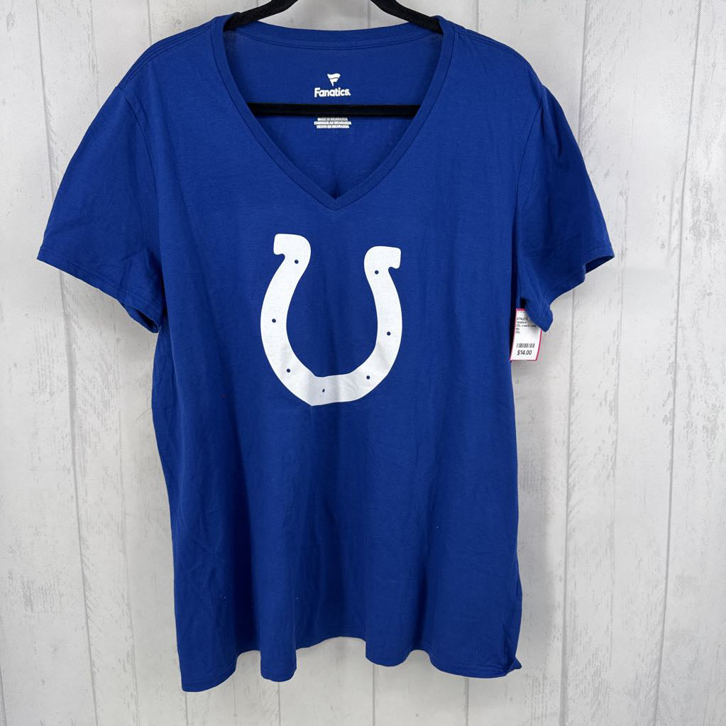 2XL v-neck colts s/s tee