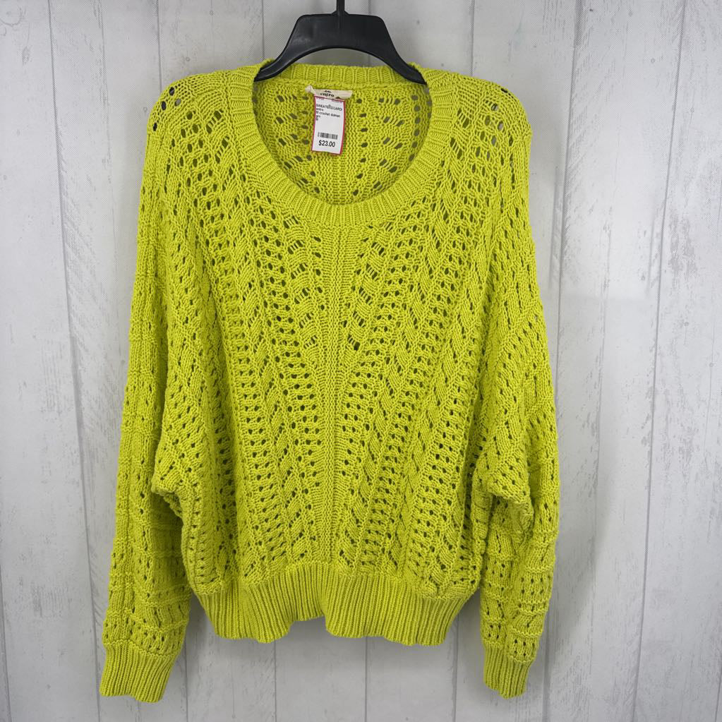 M crochet dolman slv sweater