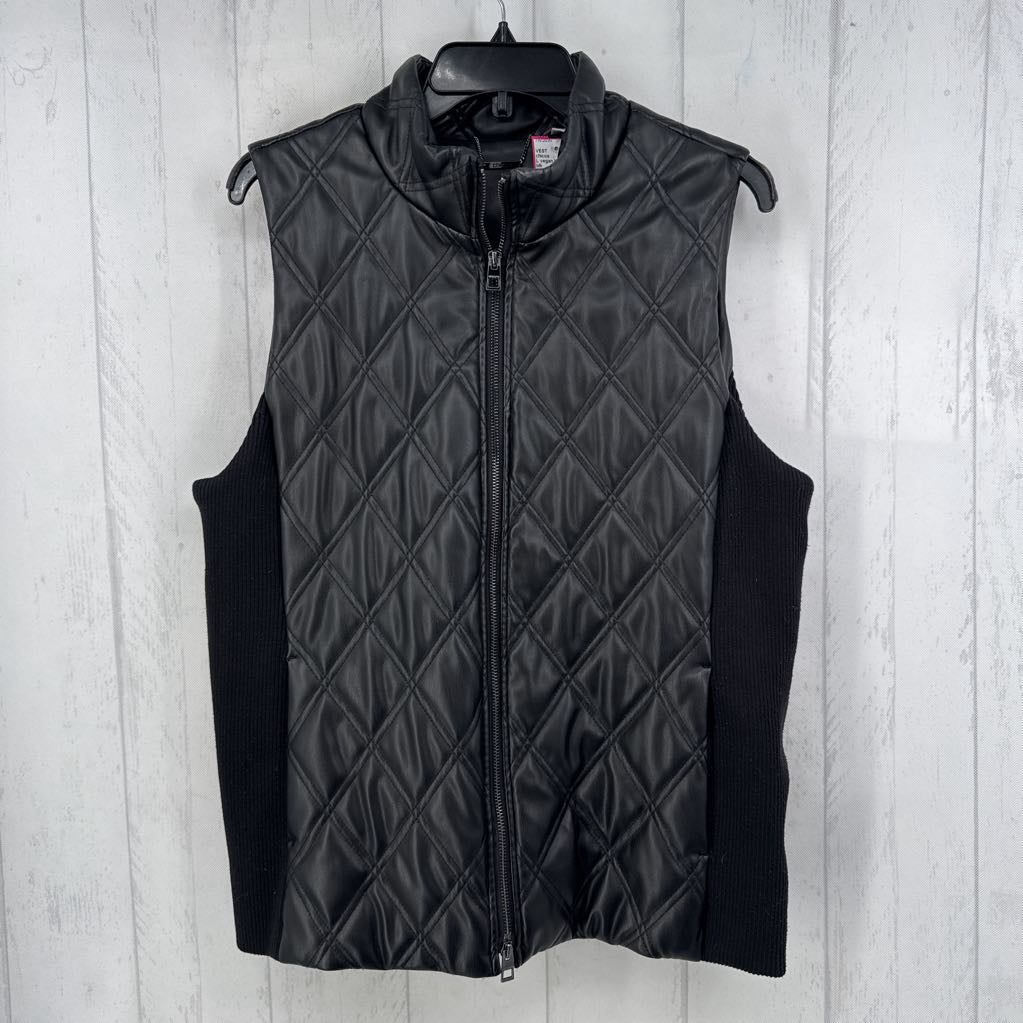 L vegan leather quilted vest