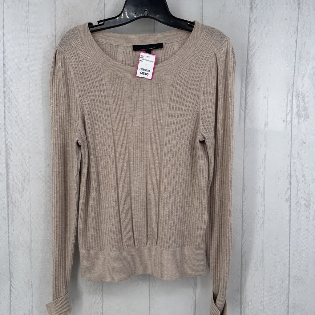L ribbed l/s knit top