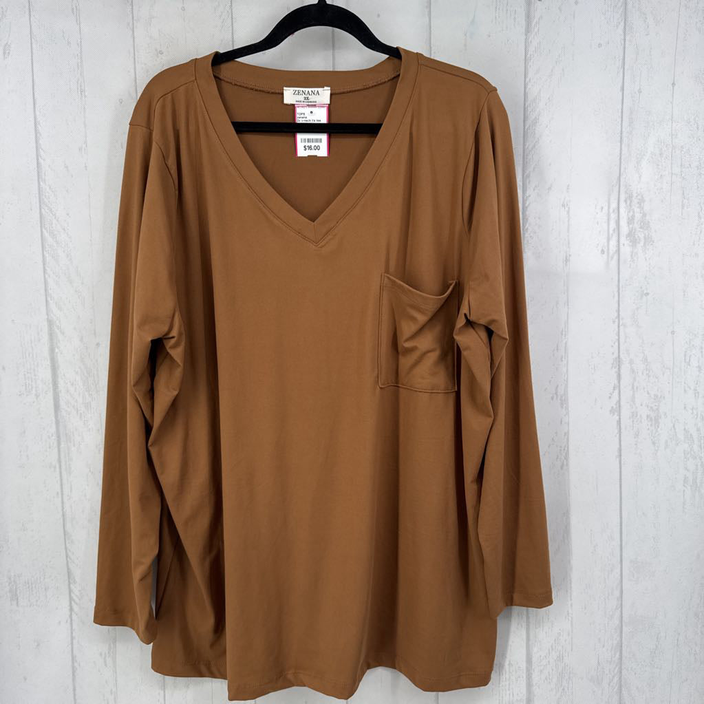 2x v-neck l/s tee