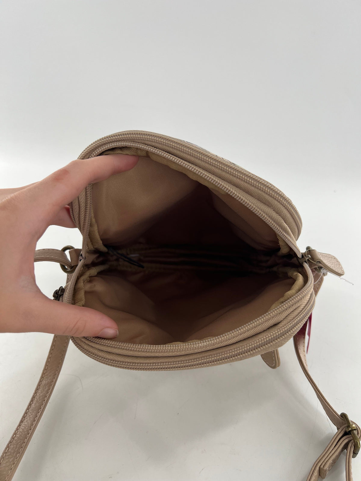 floral faux leather crossbody