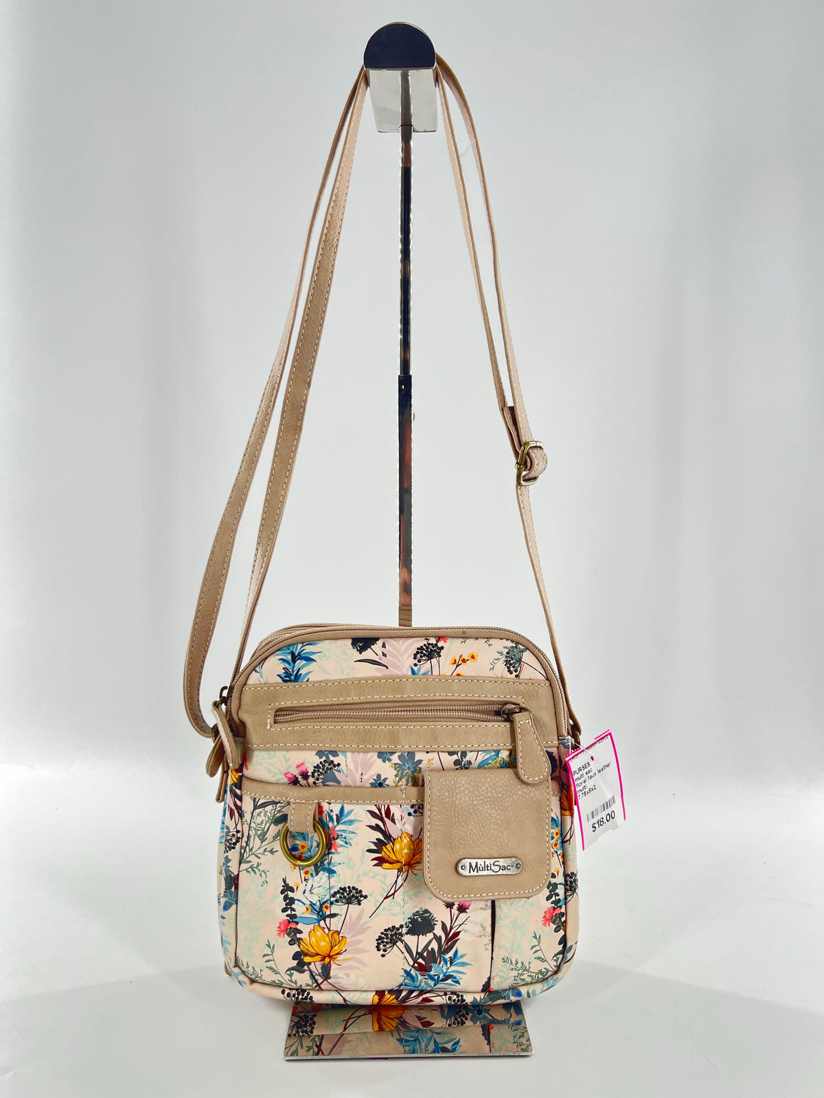 floral faux leather crossbody