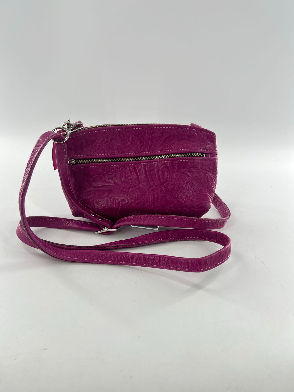 floral leaf tooled embossed crossbody
