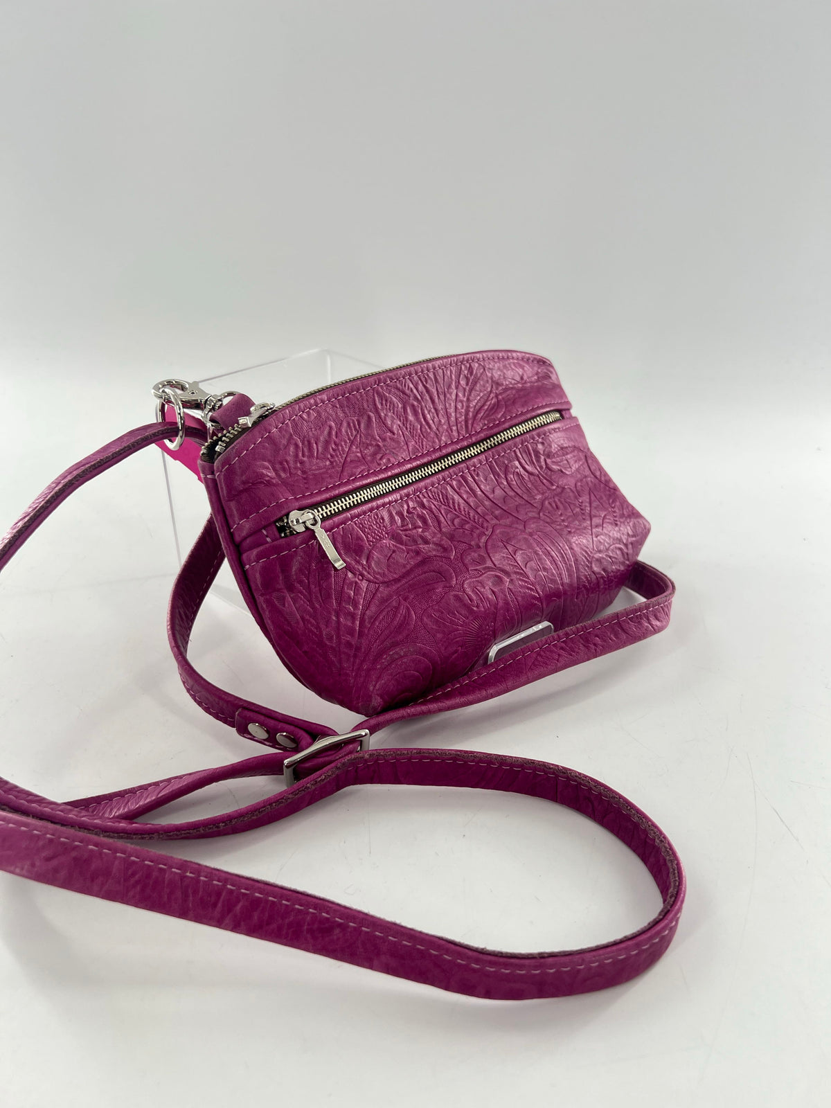floral leaf tooled embossed crossbody