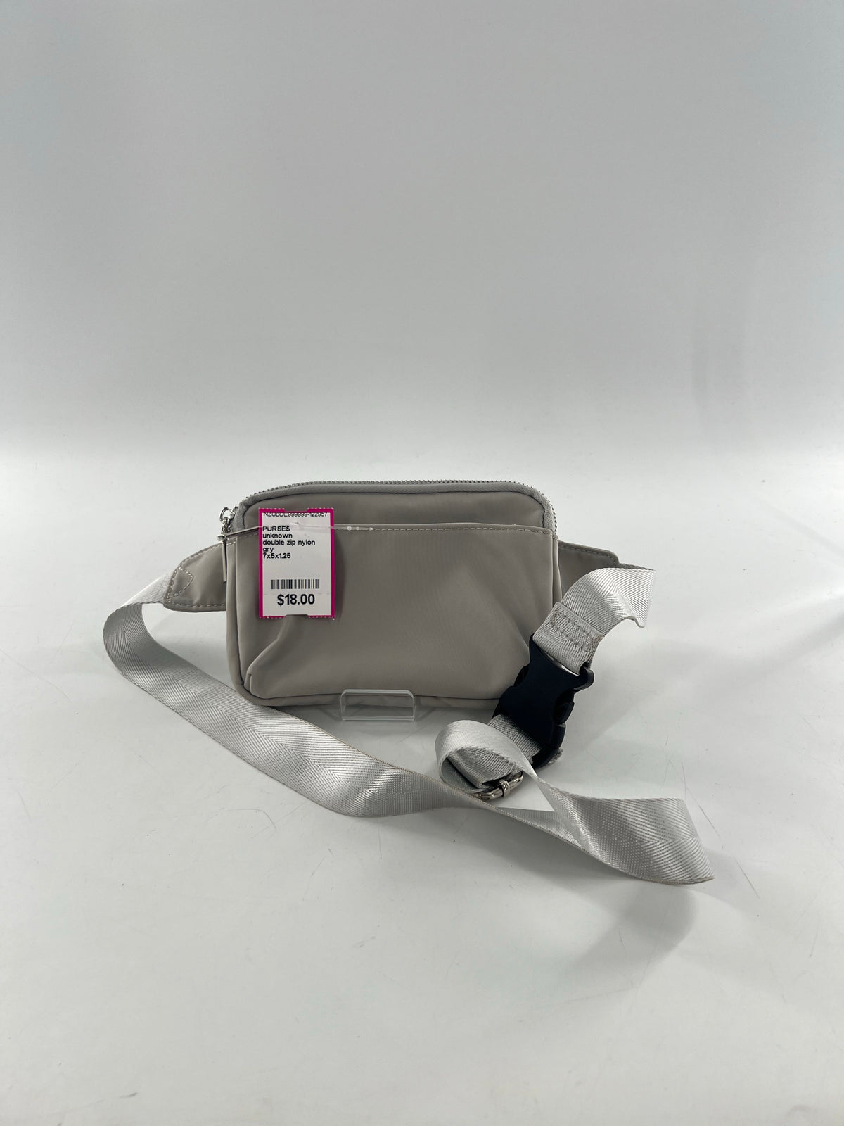 double zip nylon belt bag