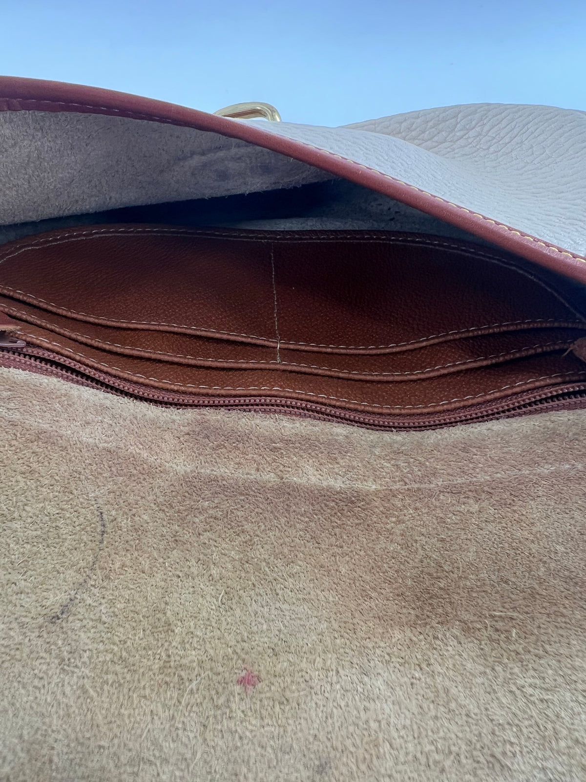 vintage tack bag w/ strap closure