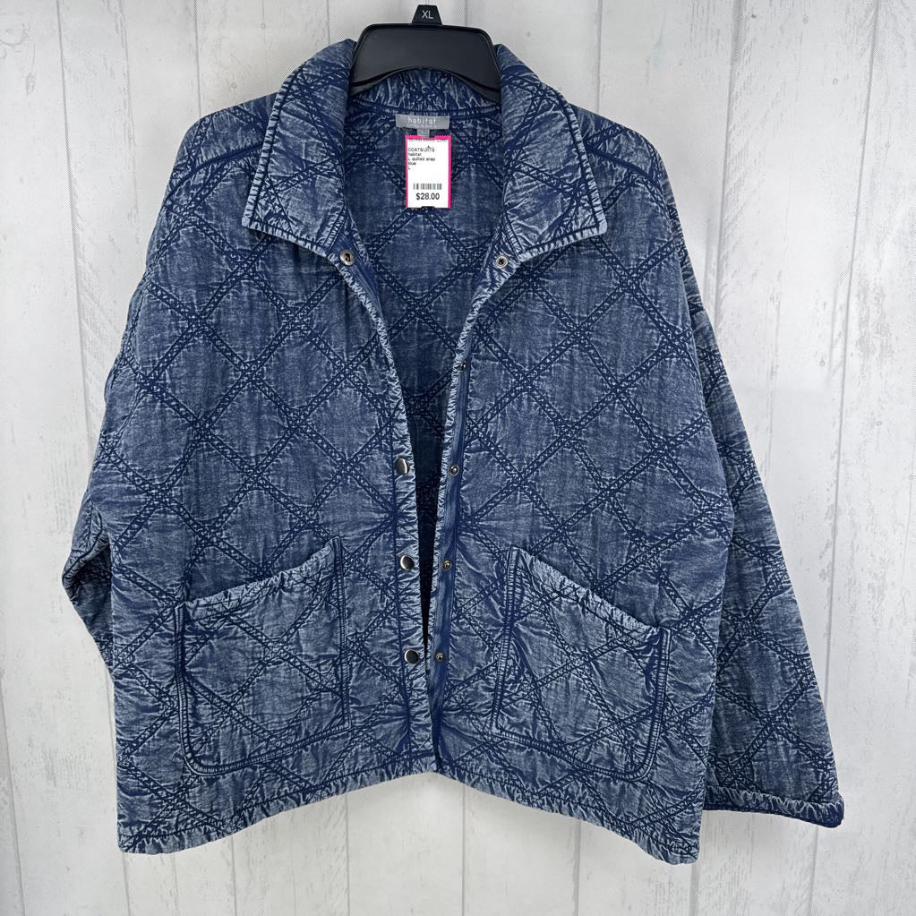 L quilted snap closure jacket