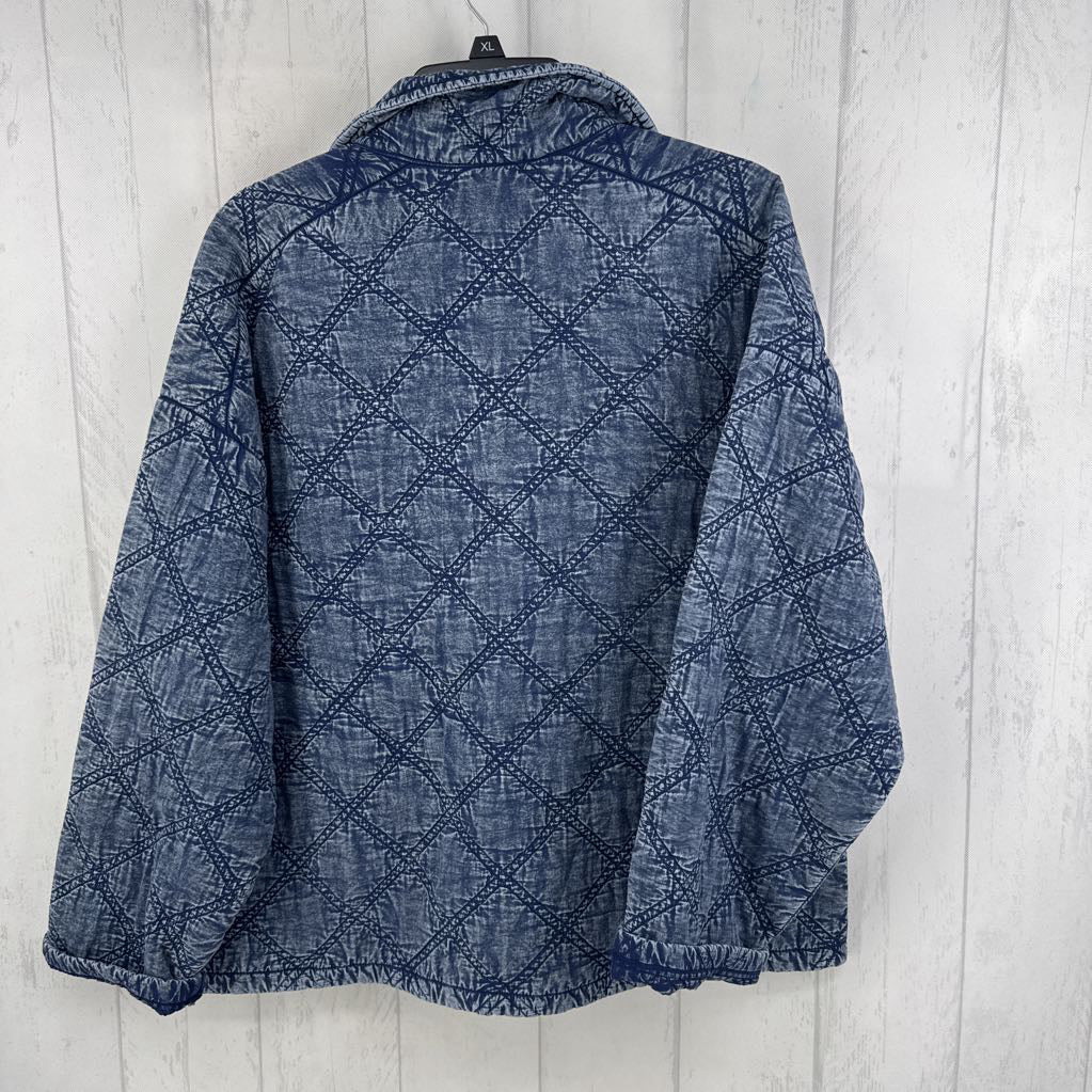L quilted snap closure jacket