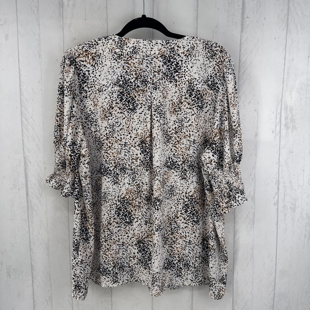 1x smocked slv print top