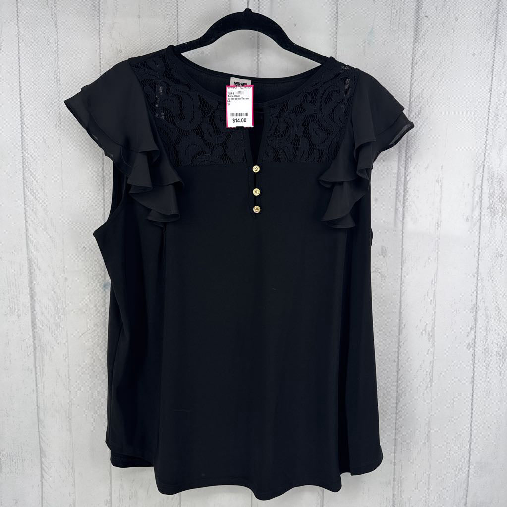 1x tiered ruffle slv lace top