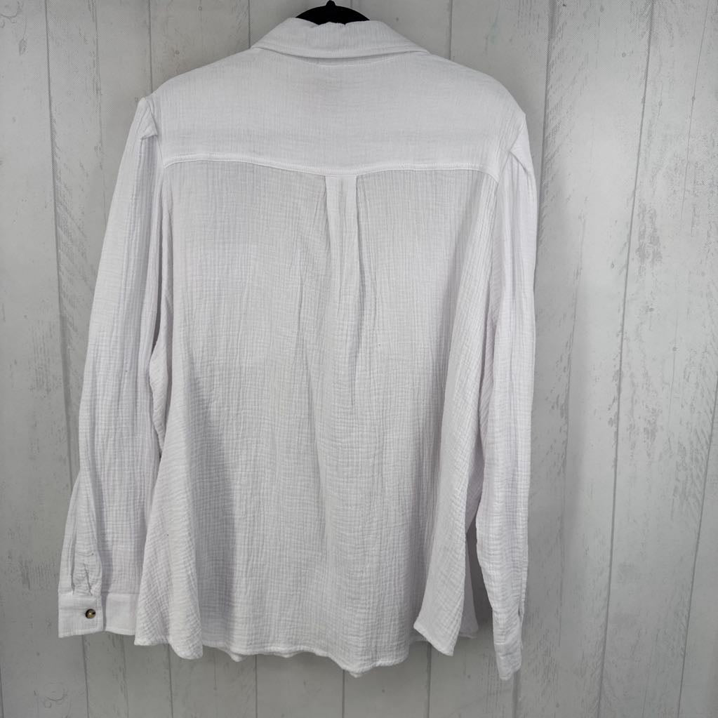 3x l/s gauze button down shirt
