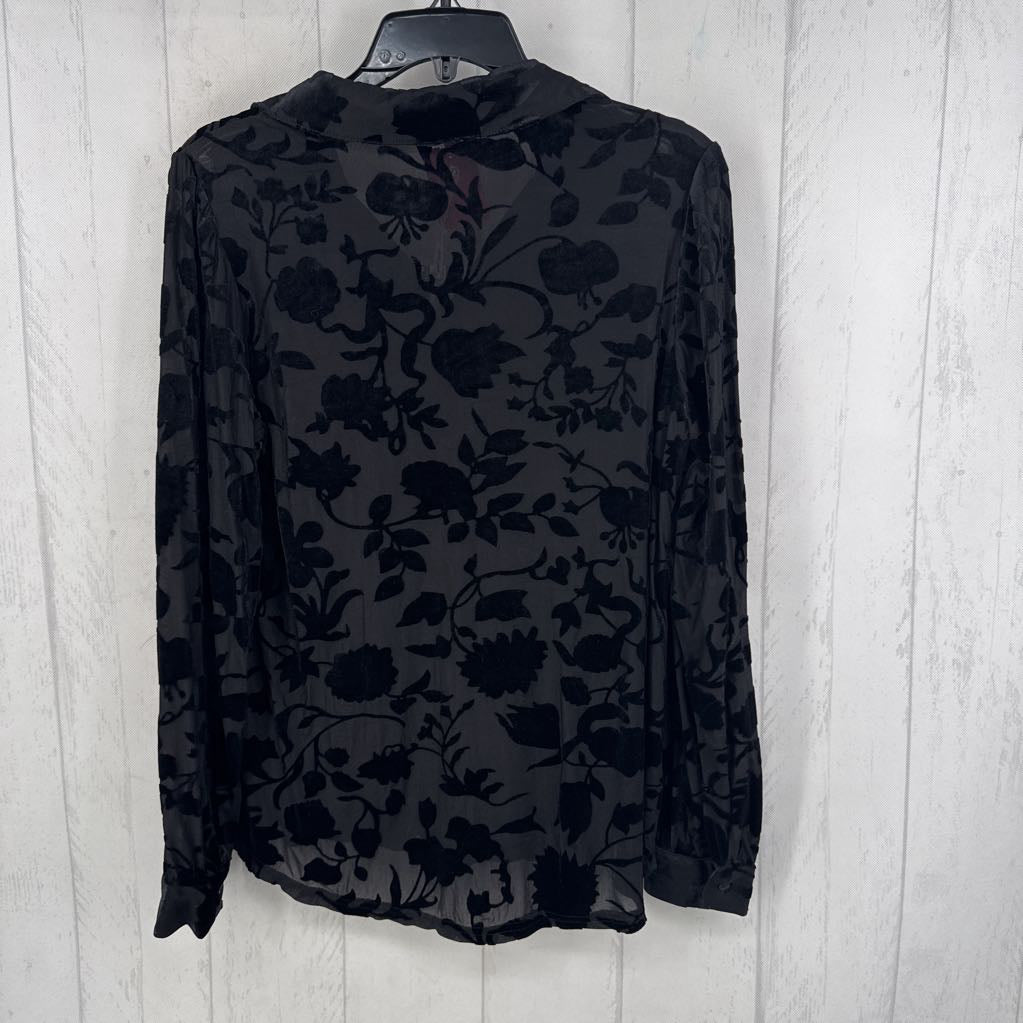 M l/s semi-sheer button shirt