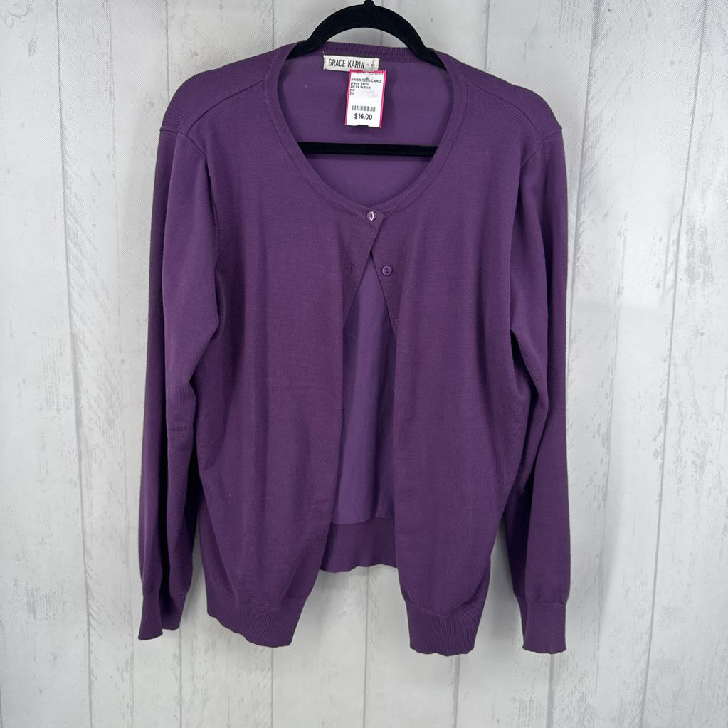 2xl l/s button cardigan