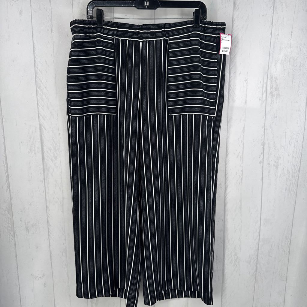 L stripe wide leg pull on pants