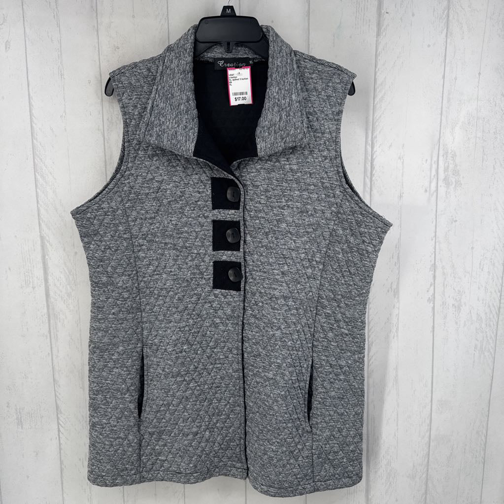 XL quilted 3 button vest