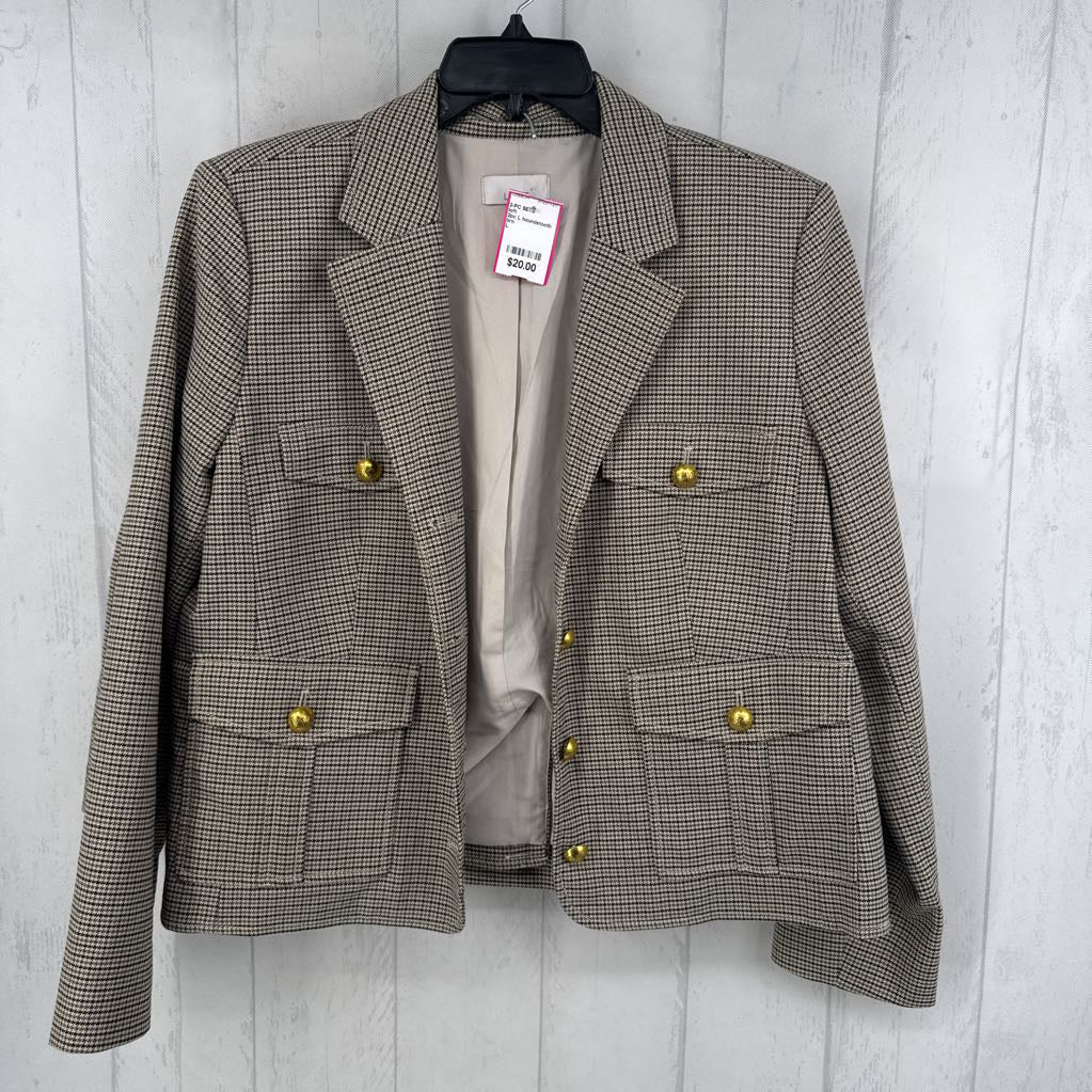 2pc L houndstooth button blazer/skirt set