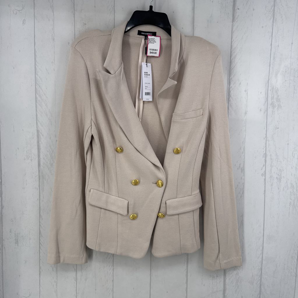 R198 S double breasted knit blazer