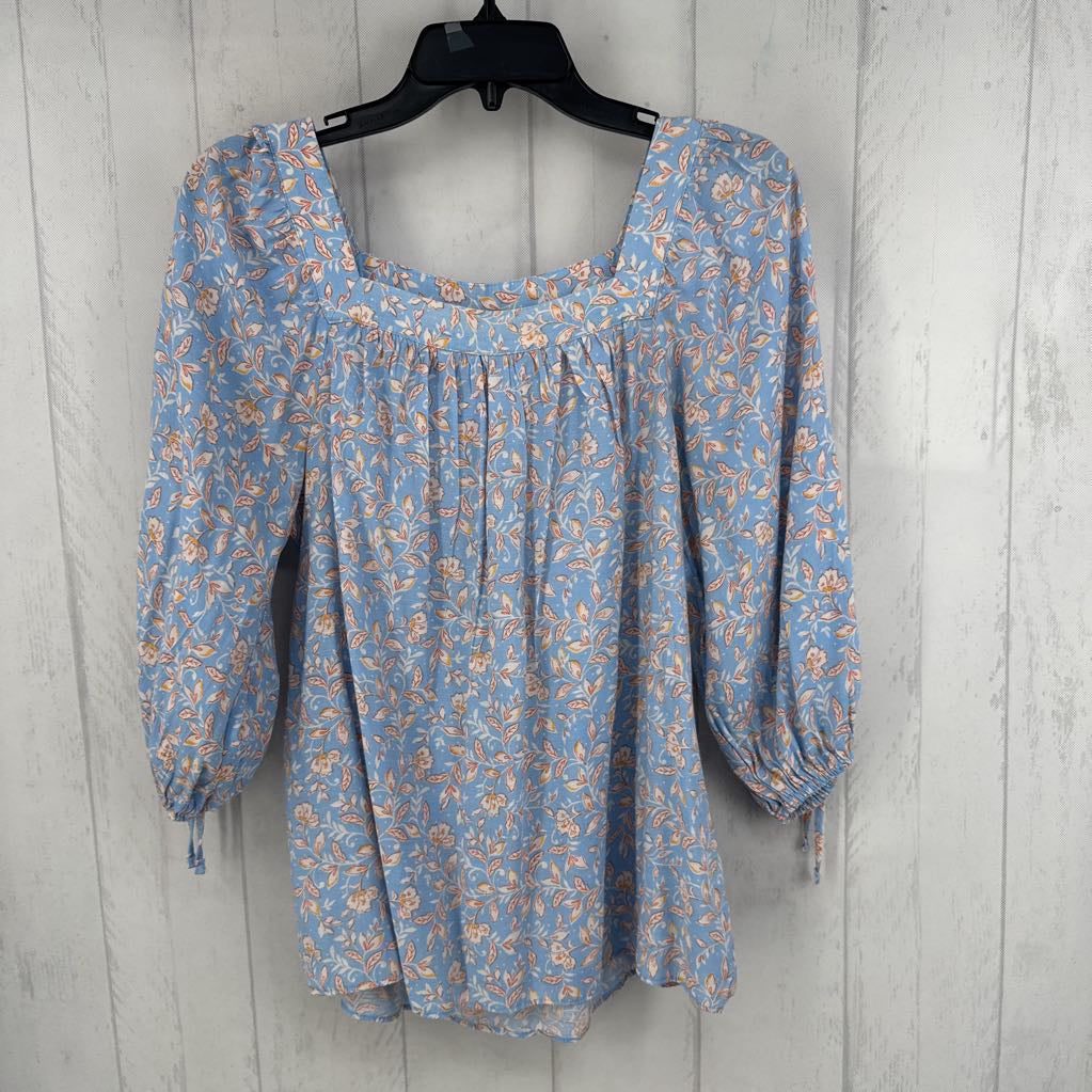 L floral off shoulder elbow slv top