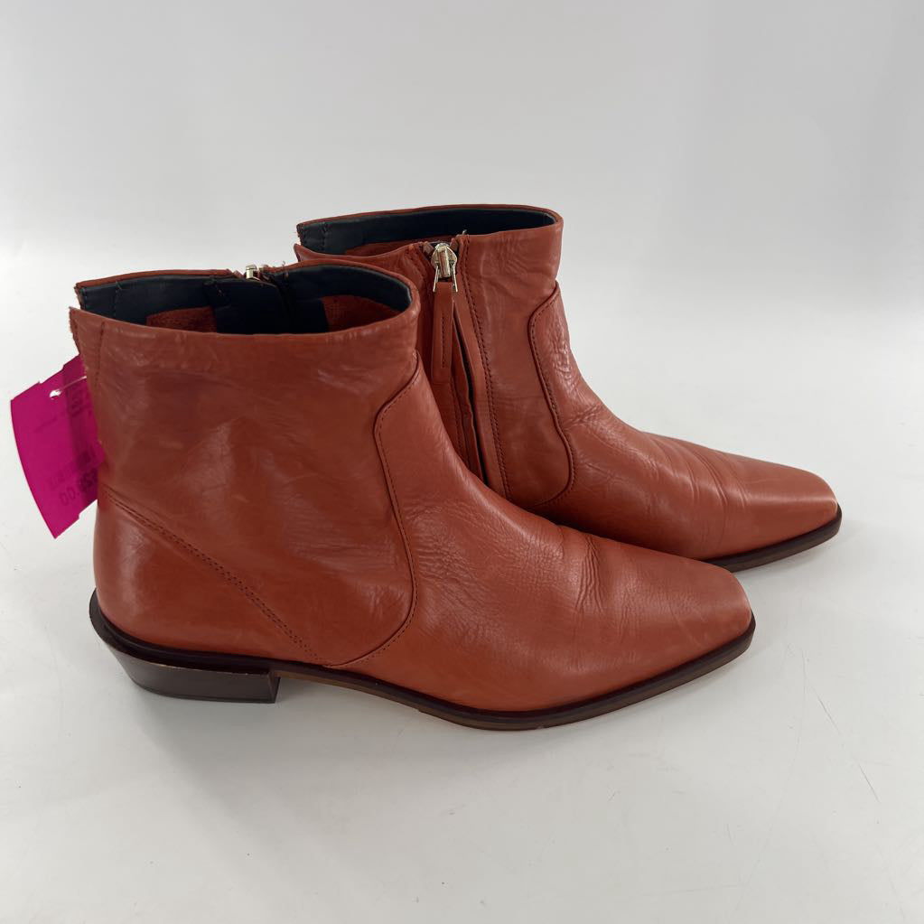 9 side zip leather ankle boots