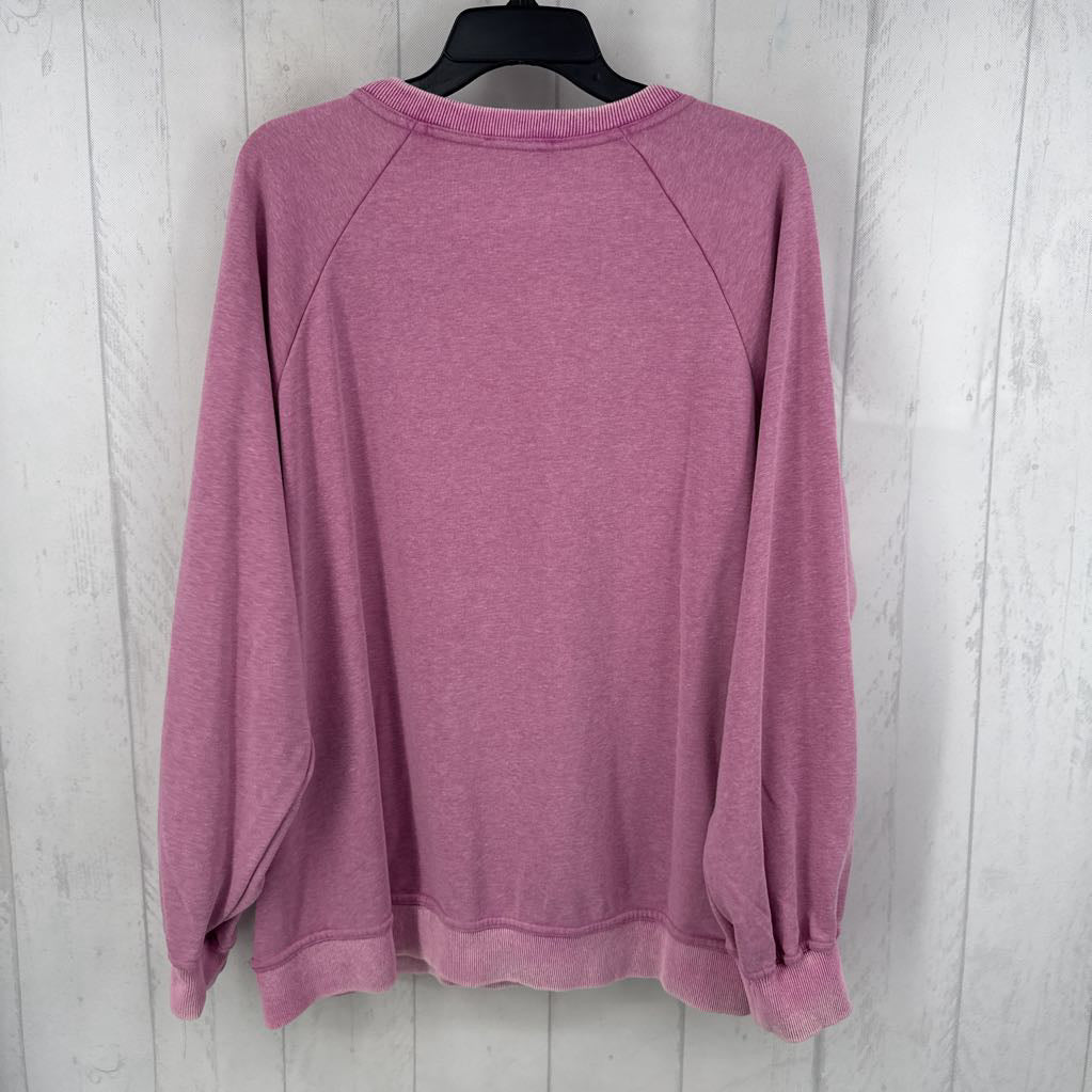 L l/s crew neck sweatshirt w/ delicate lace panel inserts