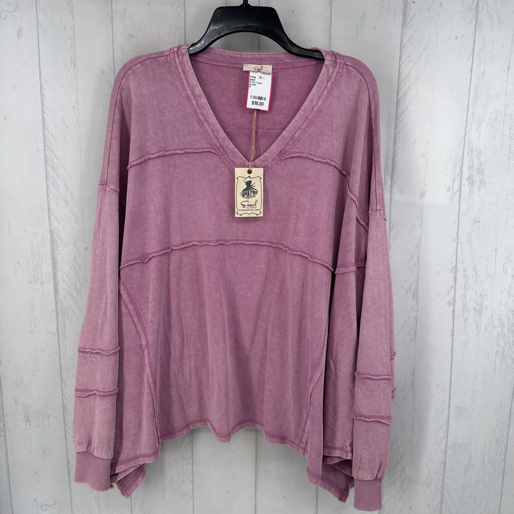M l/s v-neck oversized top
