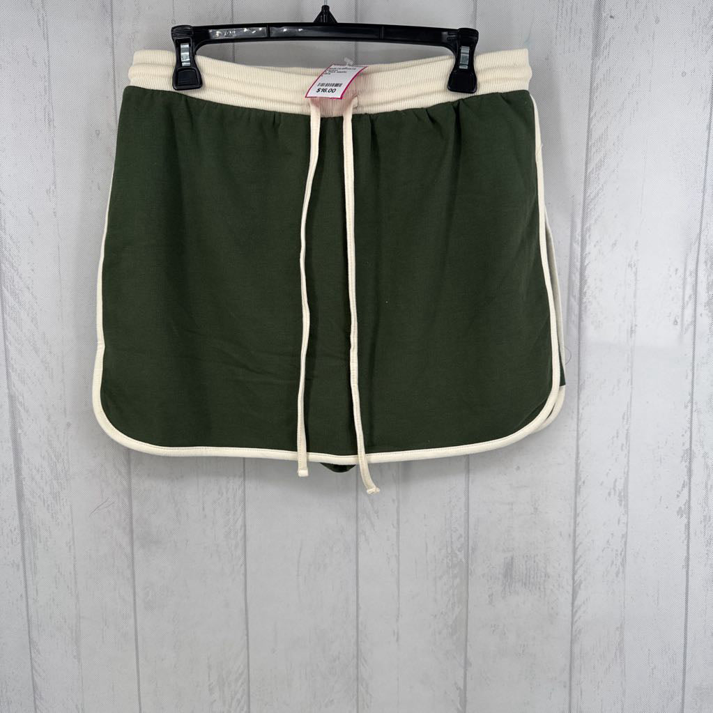 L thick elastic waistband side split skort