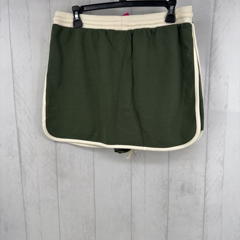 L thick elastic waistband side split skort