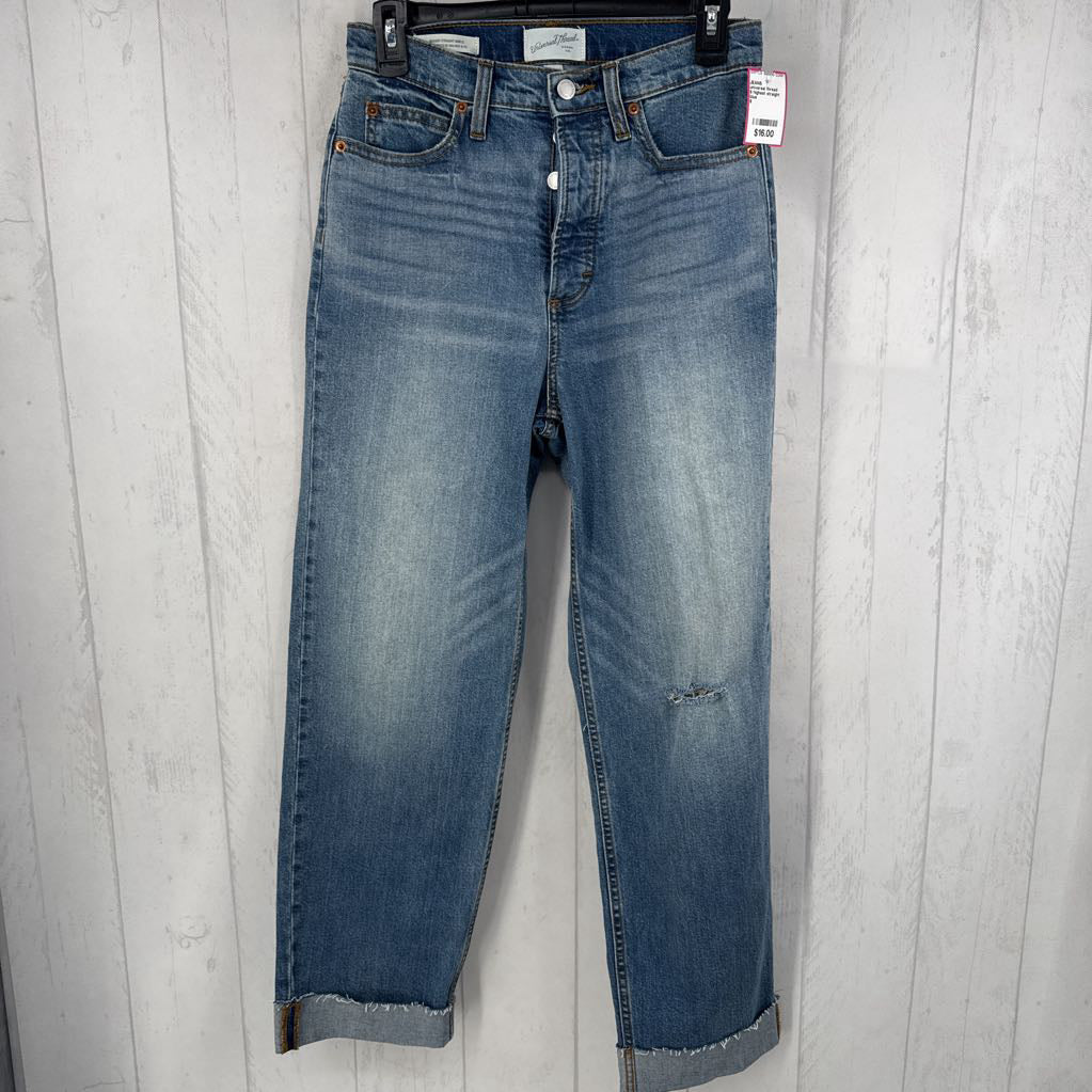 6 highest straight ankle distressed jeans