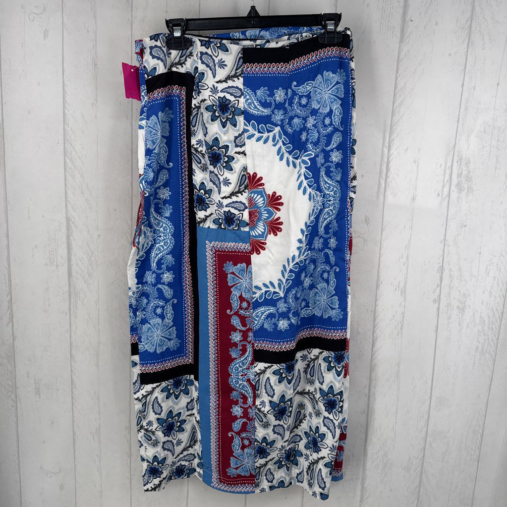 4 floral/paisley print wrap maxi skirt