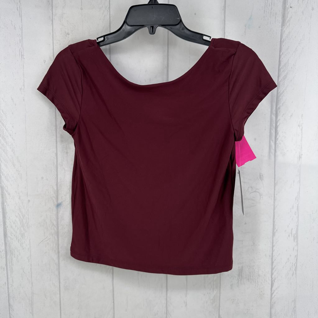 M s/s back scoop crop top
