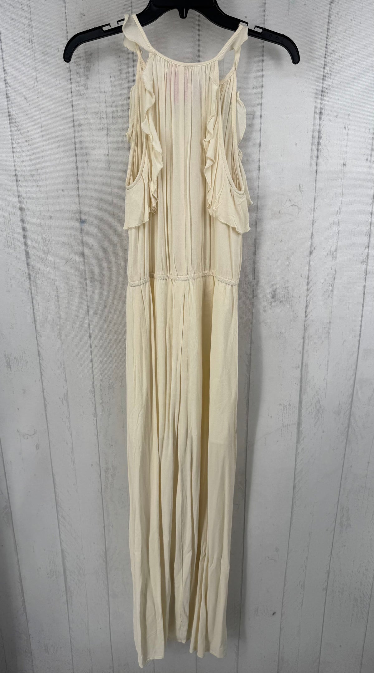 M ruffle front slit maxi dress