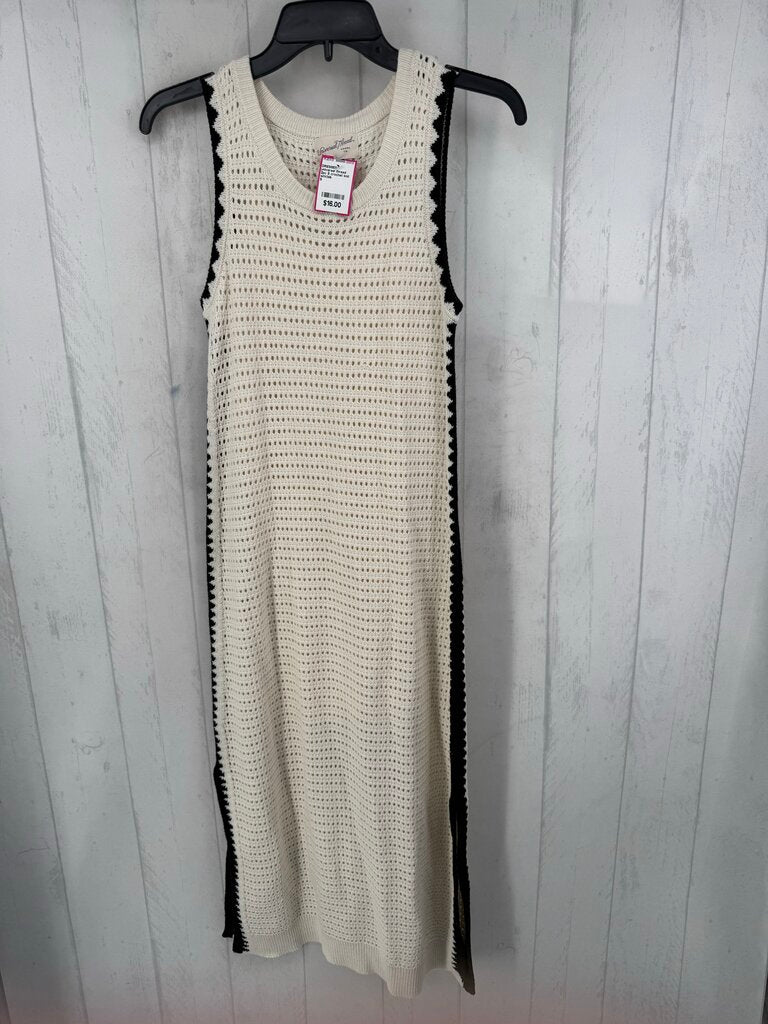 2pc S crochet knit sweater maxi dress w/ cami