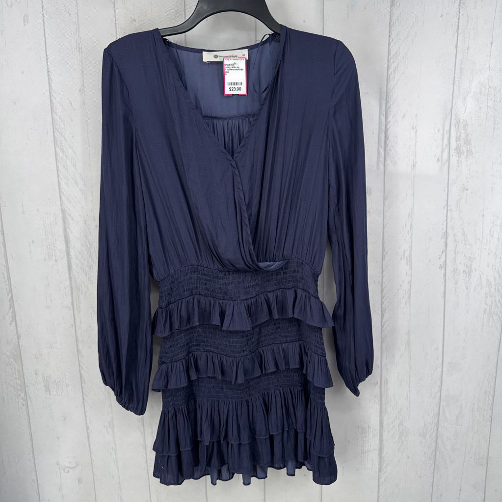 M ruffled smocked l/s dress