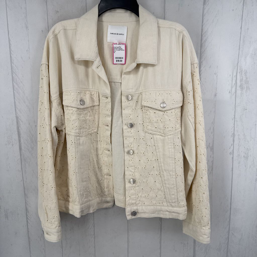 XL l/s eyelet button jean jacket