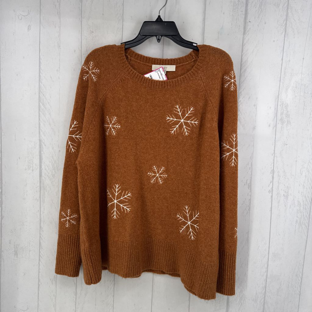 L l/s snowflake sweater