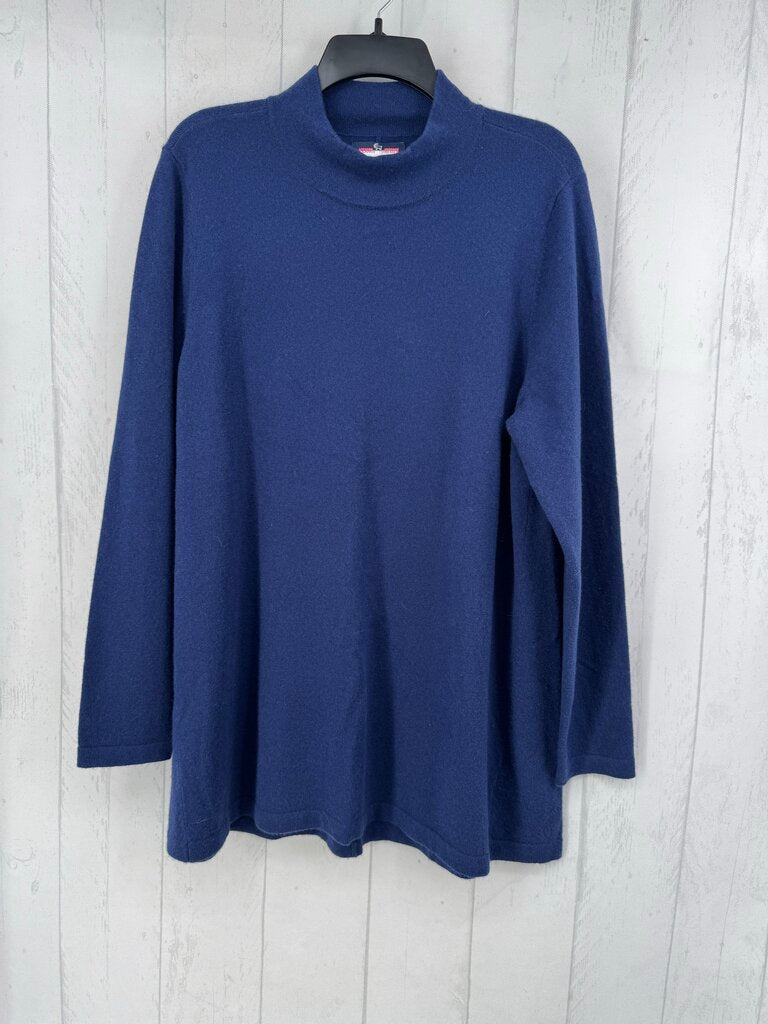 XL cashmere mock neck l/s sweater
