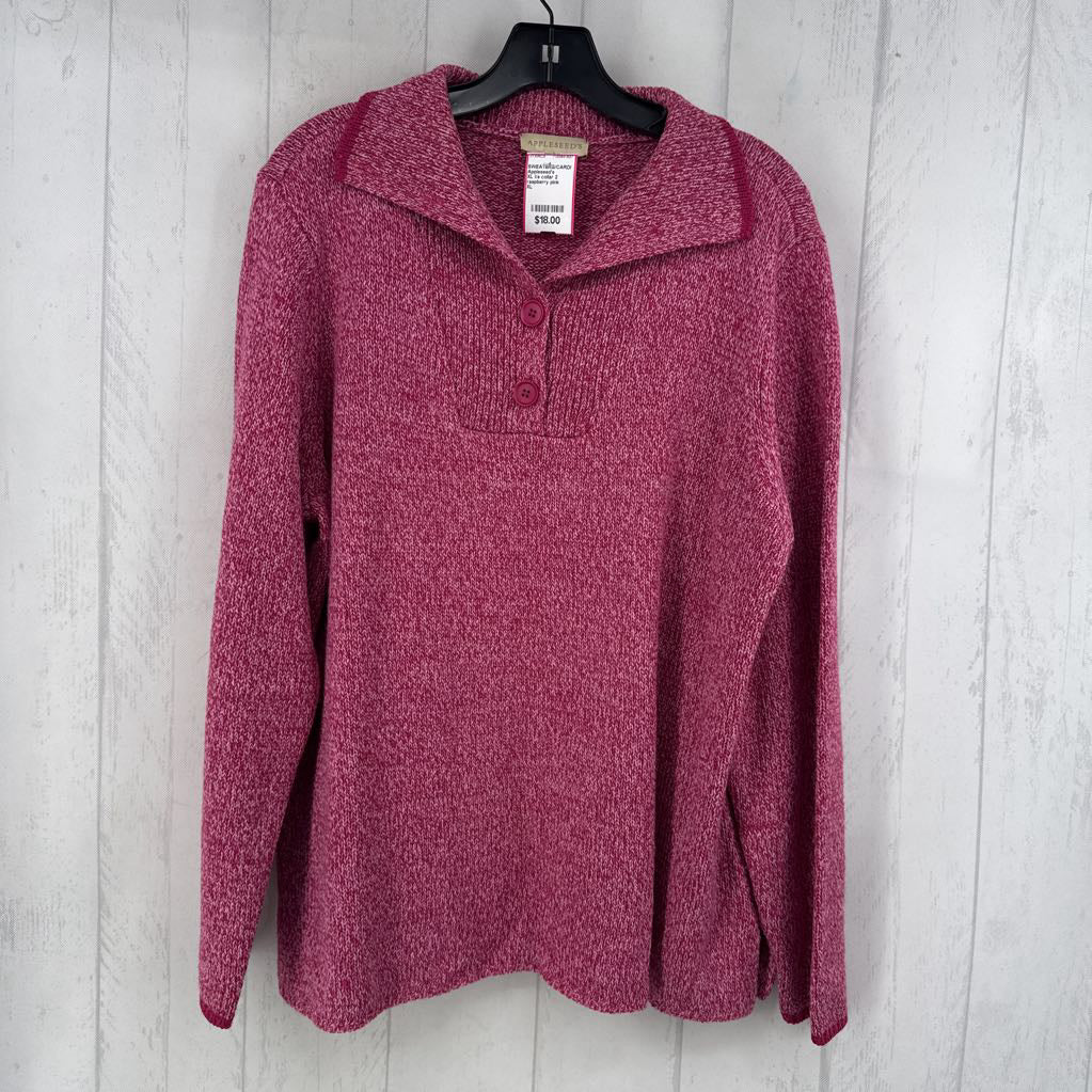 XL l/s collar 2 button sweater